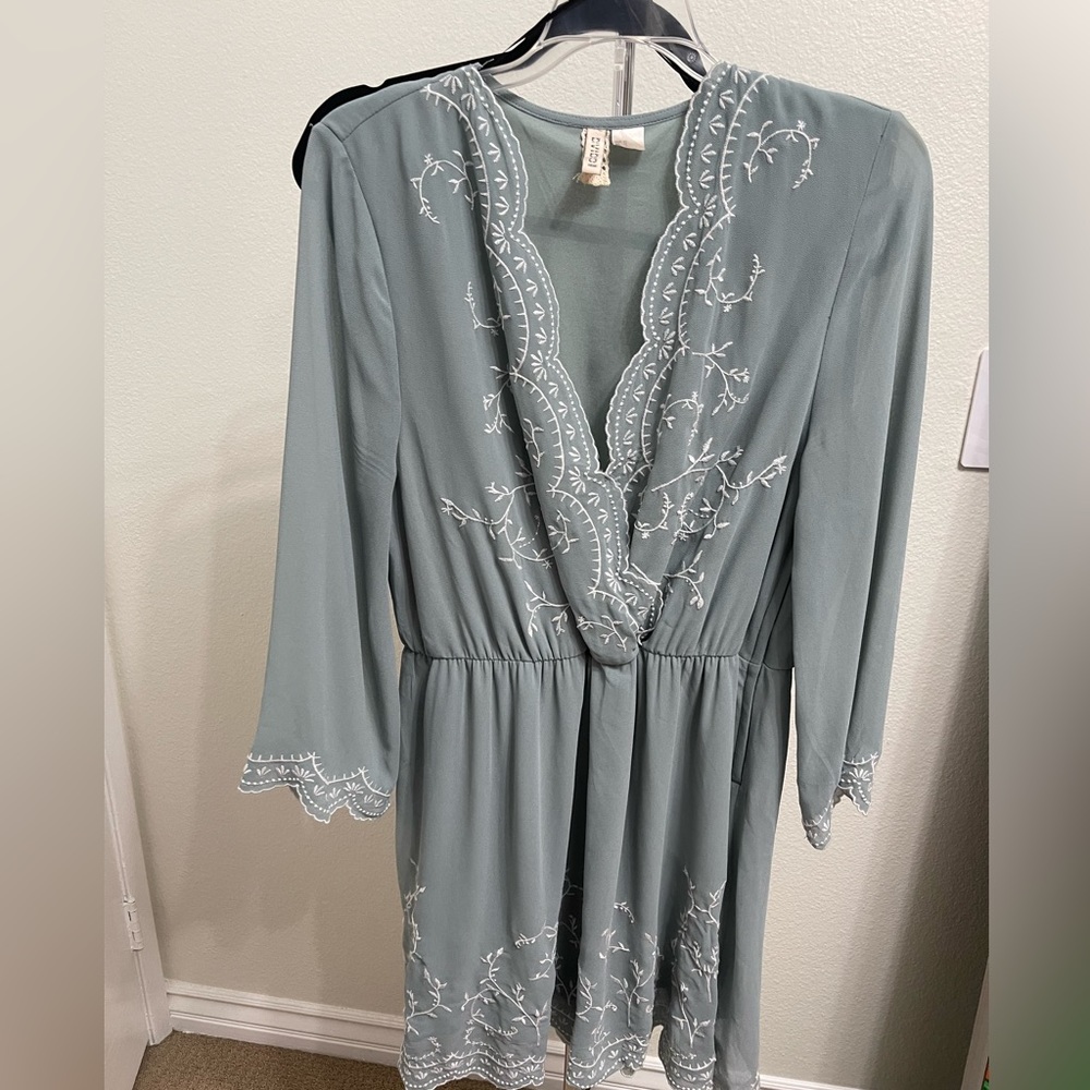 Embroidered mini dress